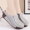 Genuine leather comfortable thick-soled bag head half slippers women's summer wear breathable hollow soft bottom slope heel cool slippers