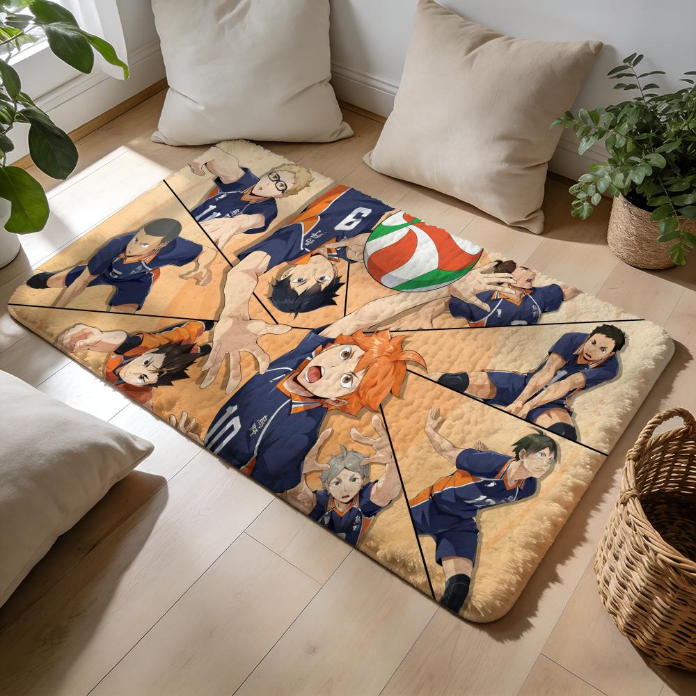 Hotblooded Anime HHaikyuu Floor Mat Soft Flannel Absorbent Mat Non-Slip Rug Home Bedroom Bathroom