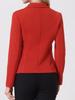 Allegra K Women's Suit Blazer, Stretch, Red, Size M, for Business, Commuting, and Office Use