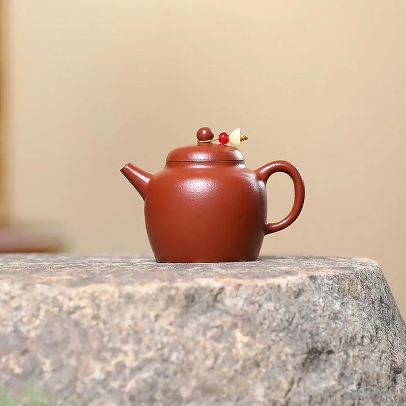 120ml Chinese Tradition Yixing Purple Clay Teapot Raw Ore Zhu Mud Tea Pot Handmade Household Beauty Kettle Zisha Tea Set Teaware