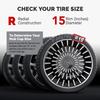 4PCS R15 Hub Caps 15 Inch Thick ABS Stylish Wheel Rim Cover Hubcap for Fiat 500 Seat Ibiza and Most Cars Truck SUV