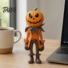 Unique Holiday Interior Ornaments Halloween Pumpkin Man Figurine, Resin Figure, Classic Ghost Desktop Decoration for Home Face Ornament Tabletop