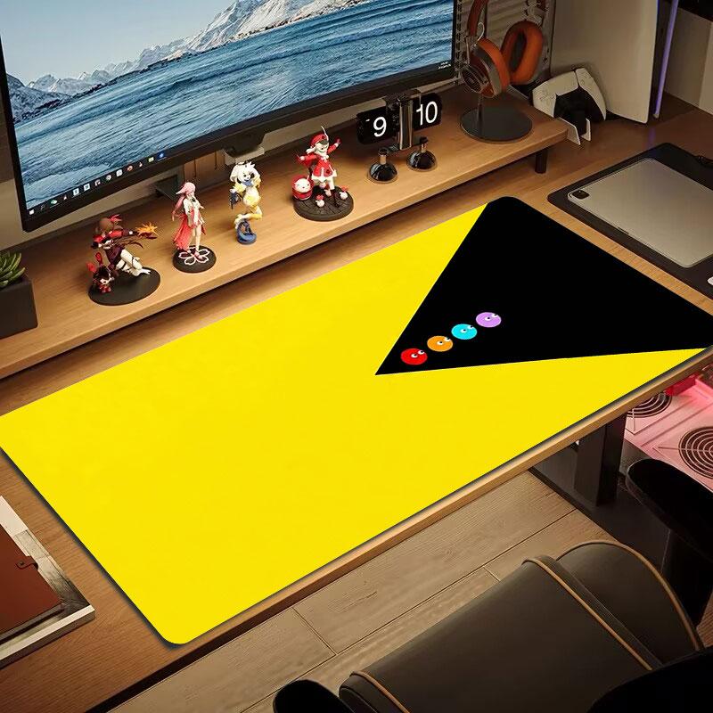 Pac-Man Large Size Mouse Pad Large Gaming Table Cushion Non-slip Laptop Tablet Big Mousepad XXL Mat Mini PC Playmat With Lock Edge
