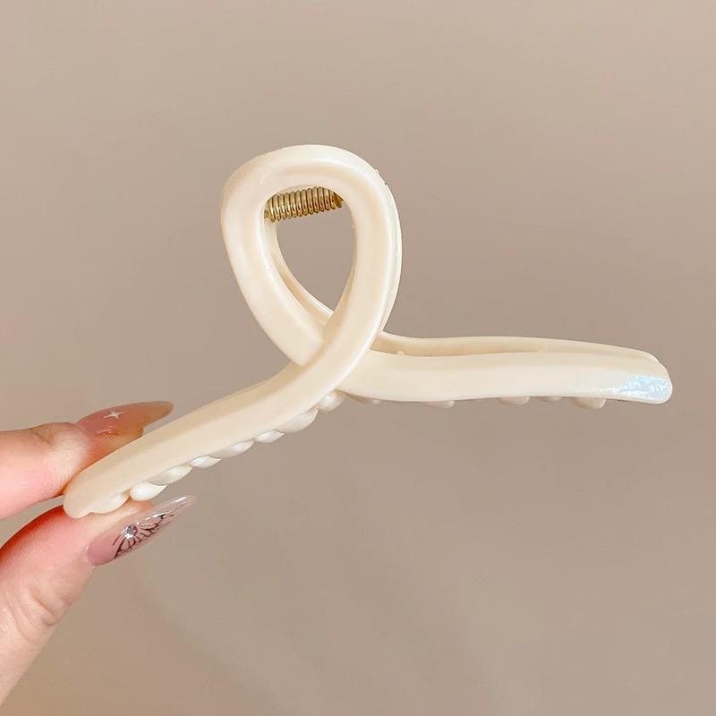 

Khaki Large Hair Claw for Women - 2025 High-End Autumn/Winter Headwear Shark Clip