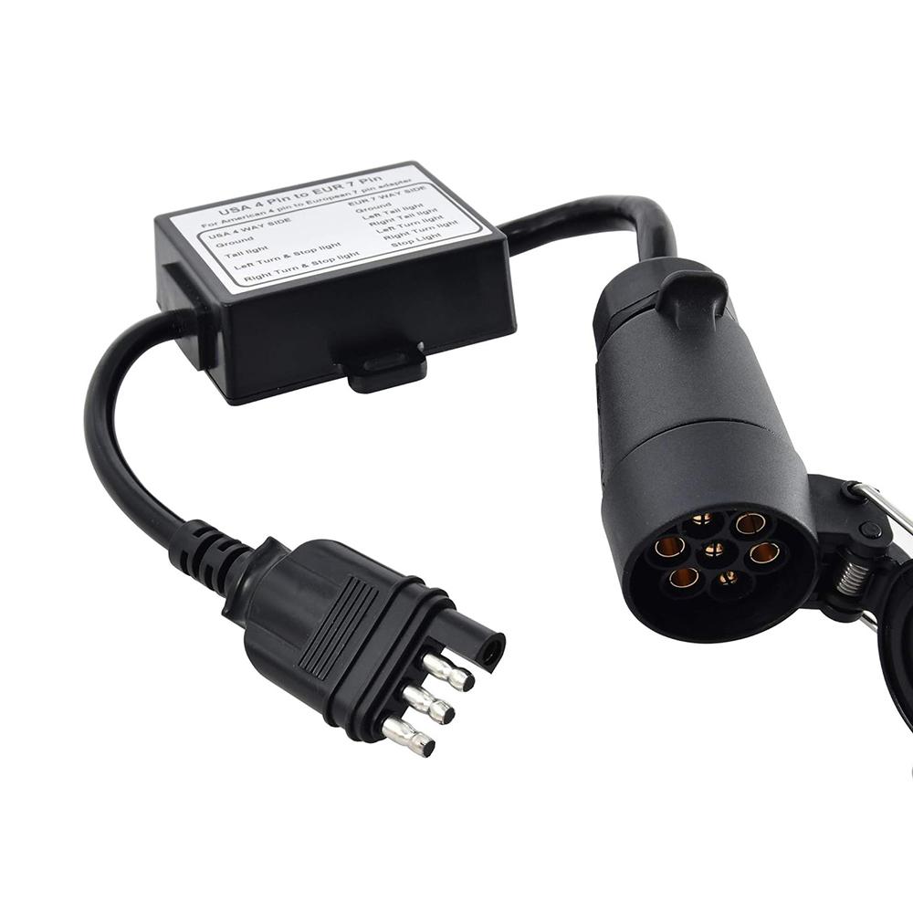 1Pc Portable Trailer Connector Accessories American 4-pin To European 7-pin Adapter Trailer Harness Connection Converter