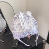 Summer Small Fresh Sweet Plaid Bow Nylon Bag New Niche Design Gentle Lace Shoulder