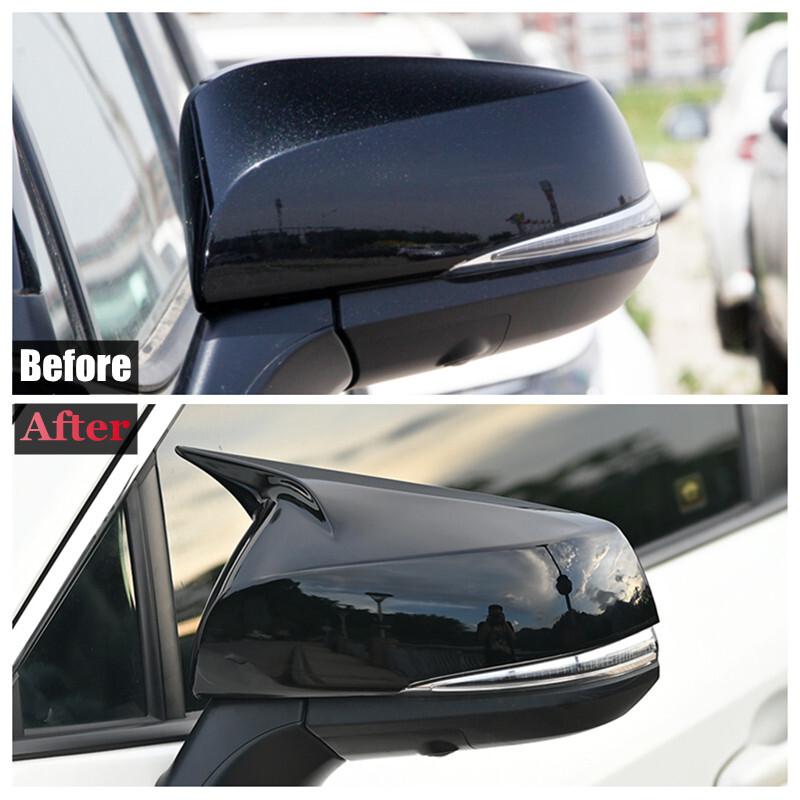 2x For TOYOTA Highlander 2020-2023 Gloss Black Rearview Side Mirror Cover Caps
