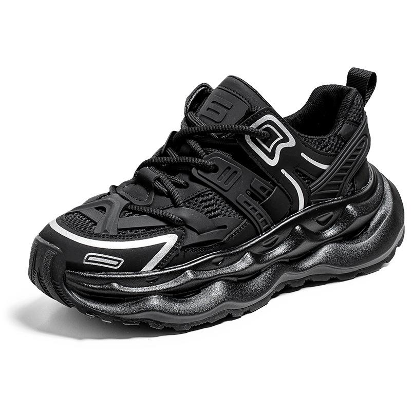 

2024 лето новые мужские сетчатые спортивные туфли на платформе студенческие папины кроссовки с низким верхом для прямых эфиров универсальные мужские туфли в гонконгском стиле 39 чёрный