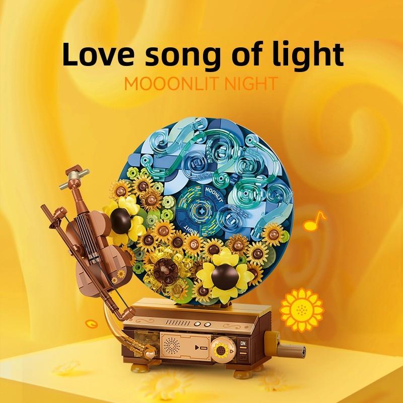 Flower Language Building Blocks With Music Playback For Girls And Kids Diy Toy Set