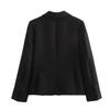 Autumn Women's Solid Color Single-Button Long Sleeve Shawl Collar Suit Jacket
