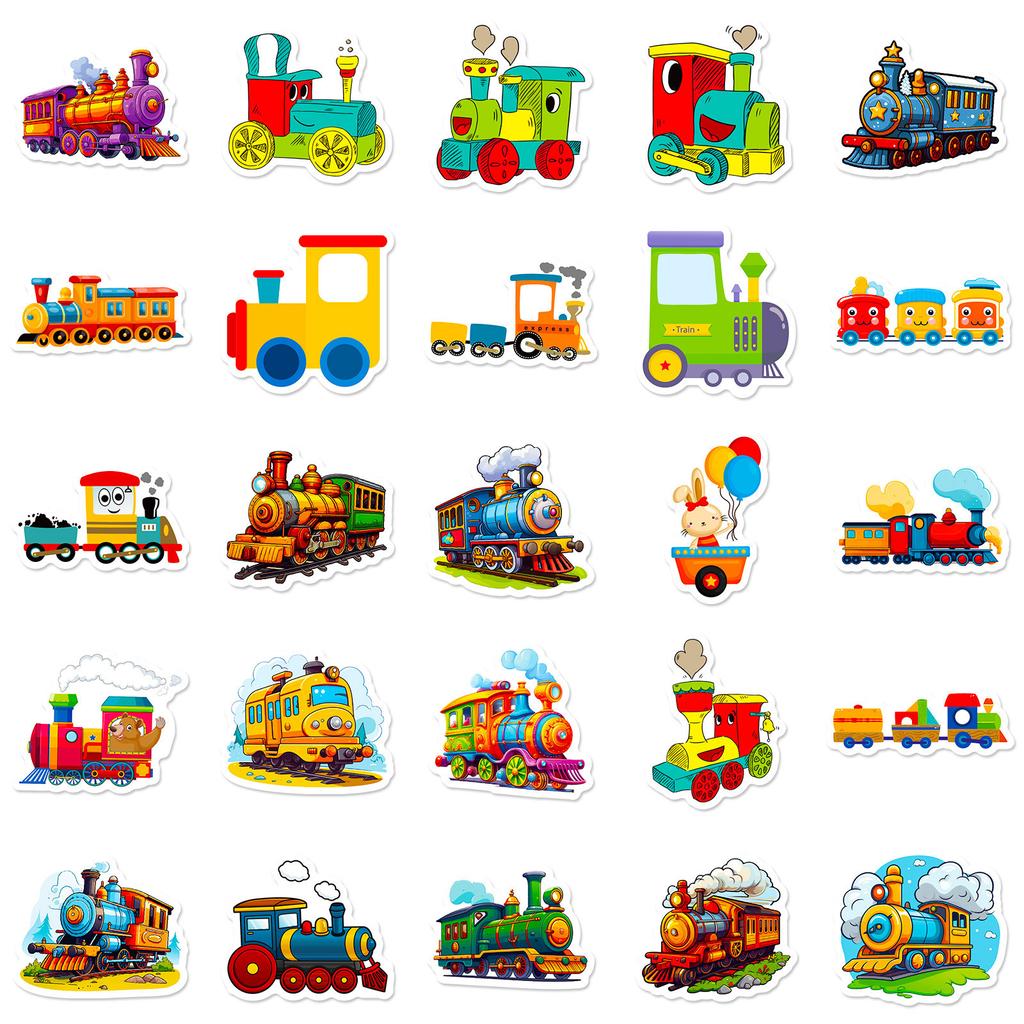 50 Train Front Guitar Notebook Stickers Diy Waterproof Hand Account Decorative Stickers