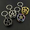 2Pcs Car Modification Wheel Keychain Pendant Wulian Wheel Hub Keyring Alloy Accessories Key Ring Metal Key Chains Creative Gift