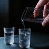 Shangqi Chinese Style Vertical Stripe Glass Carafe and Shot Glass Set