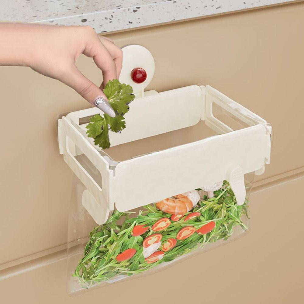 Hanging Suction Cup Trash Bag Holder Foldable Rubbish Storage Holder  Cabinet