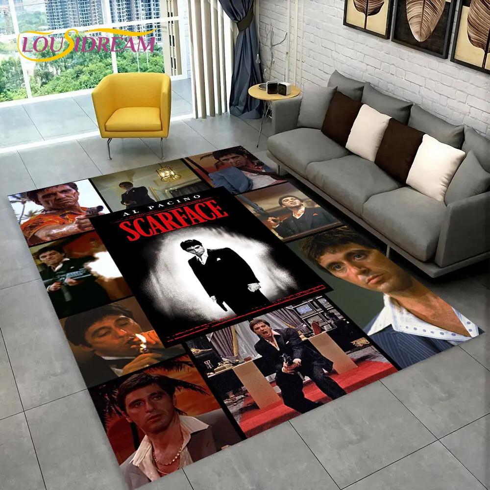 Movie Scarface Tony 3D Printing Area Rug Large,Carpet Rug for Living Room Bedroom Sofa Doormat Decor,Kid Play Non-slip Floor Mat