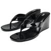 Zara Slip-On Open-Toe Patent Wedge Heels Flip-Flops Women Footwear Black 3349510800