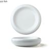 Pure White Ceramic Double-layer Plate Creative Circular Dessert Plate Pasta Plate Snack Plates Restaurant Specialty Tableware