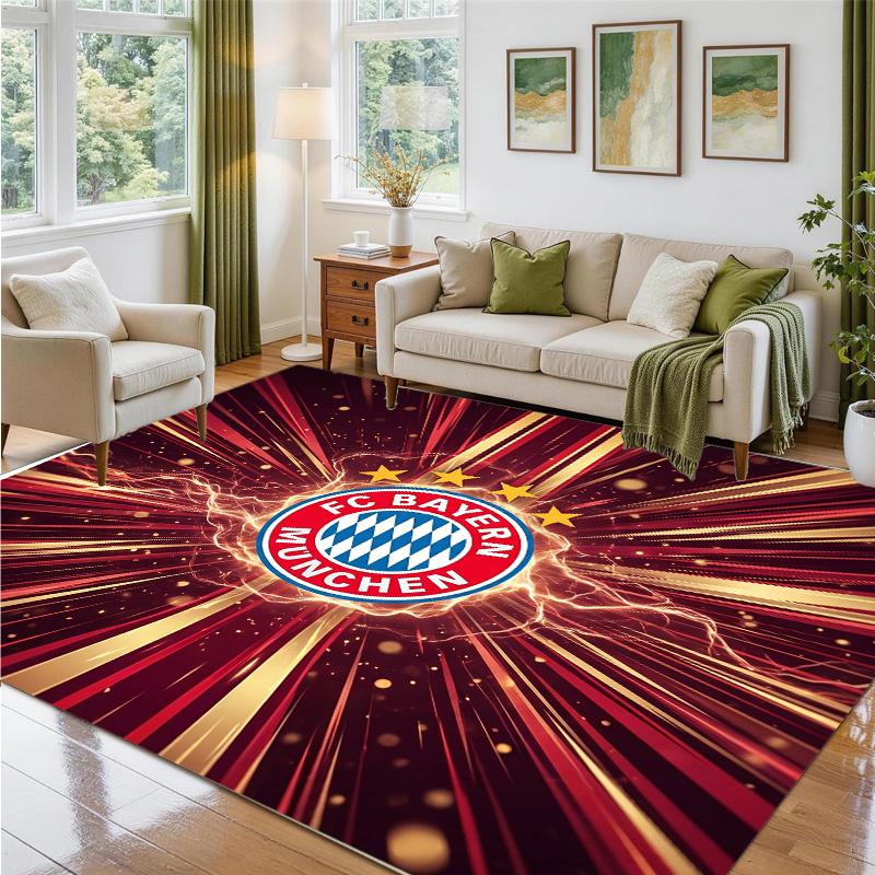 Bayern Munich Design Crystal Velvet Rug Soft Decorative Mat for Bedroom Entrance