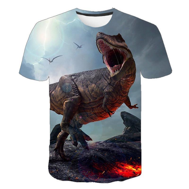 3D Print Funny Dinosaur Graphic T Shirts Men's Short Sleeve Casual Crew Neck Tee Top Animal Oversized T Shirt For Men Streetwear