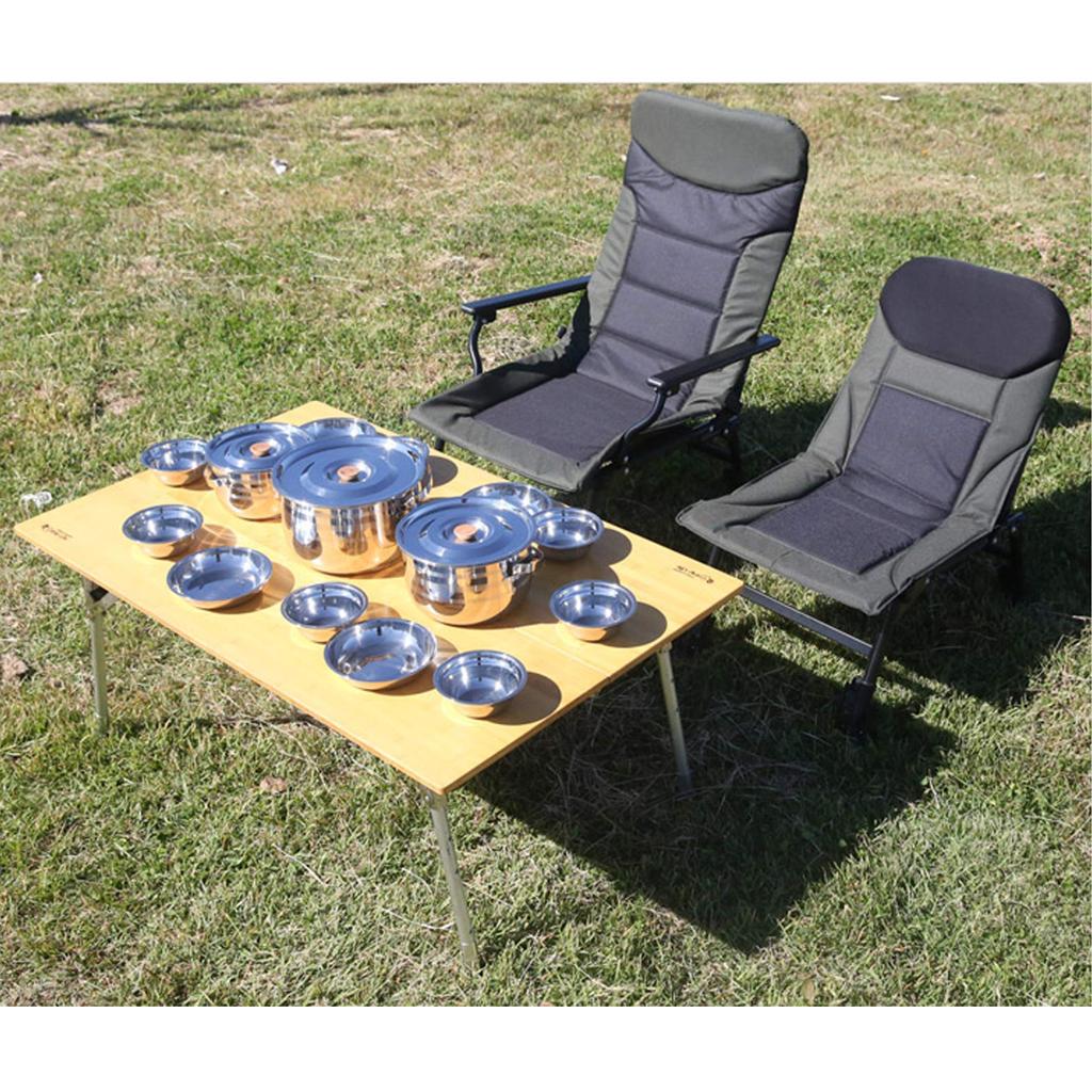 camping moon IH Compatible Stainless Steel Cooker Tableware Stainless Steel Hanging Pot Frying Pan 19 Piece Set MC240