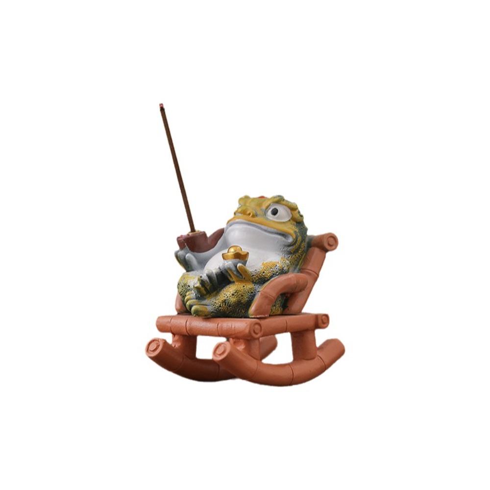 

Resin Rocking Chair Incense Holder Funny Aromatherapy Burner Golden Toad Incense Burner Yoga Room Without Pallet