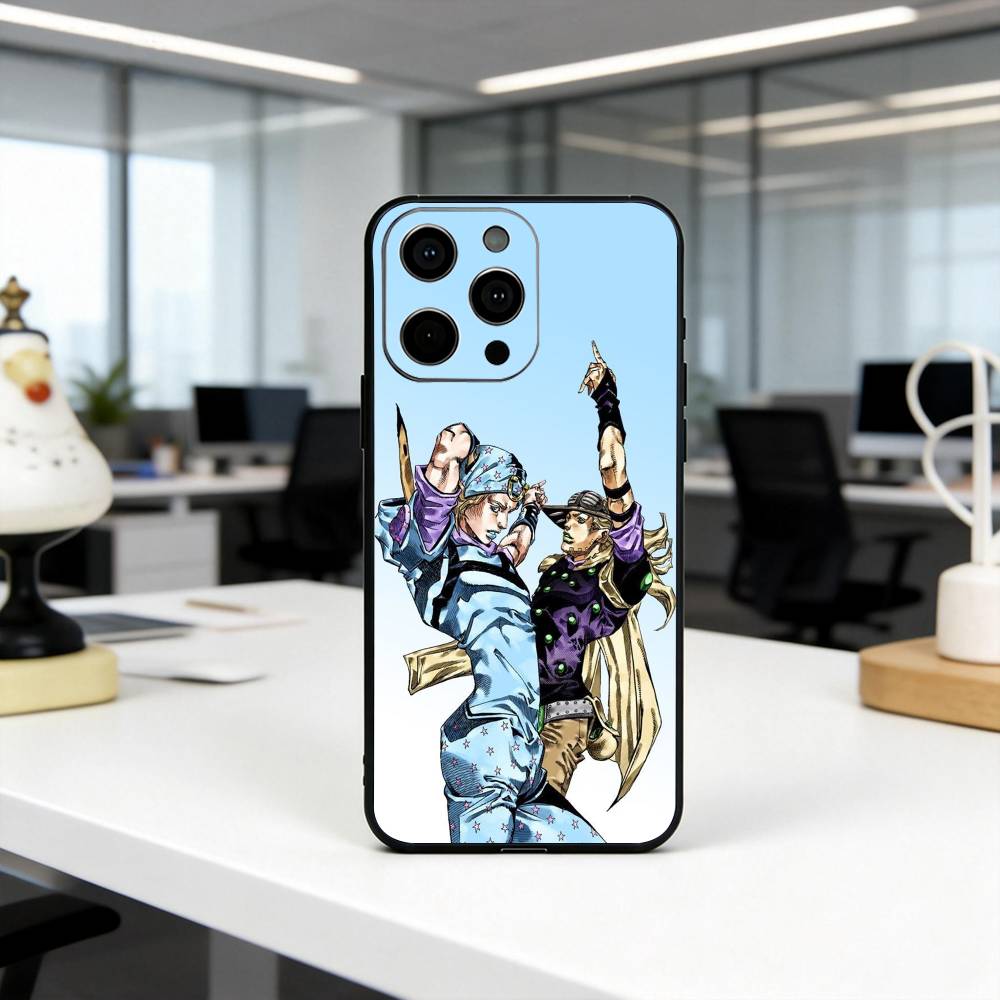 J-Joestar of the J-Jojo J-Johnny-JJES  Phone Case For iPhone 17,16,15,14,13,12,11 Plus,Pro Max,XS,Soft Silicone Black Cover