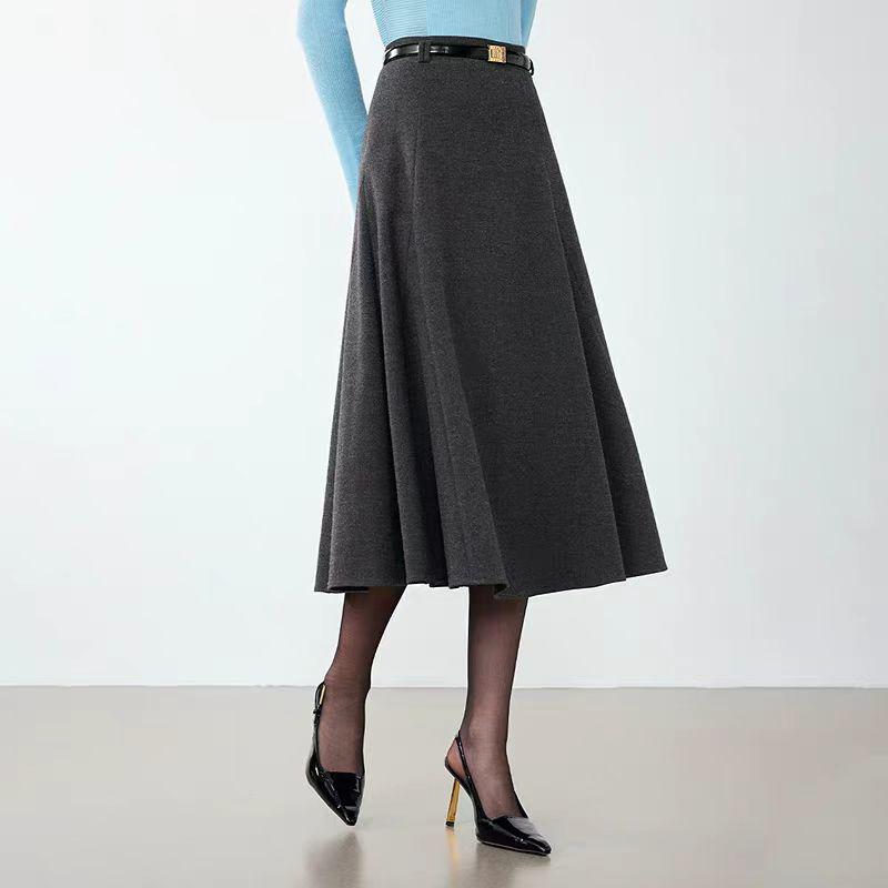 

Langzi Wool Retro Grey High-Intellect Professional Suit (Jacket/Skirt) - New Winter Style Medium