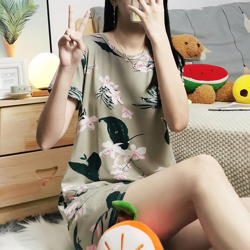 

GMXIA Летняя пижама женская с круглым вырезом, тонкая, с коротким рукавом и короткими штанами, мультяшный милый молодежный домашний комплект для девочек XXL