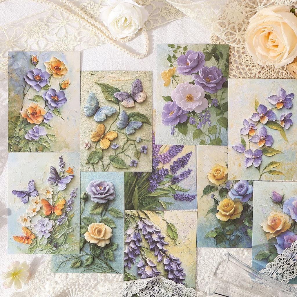 10 ks/lot Bloky na poznámky Materiálový papír Sen Skrytá květina Dopis Junk Journal Deník Scrapbooking Karty Papír na pozadí Dekorace