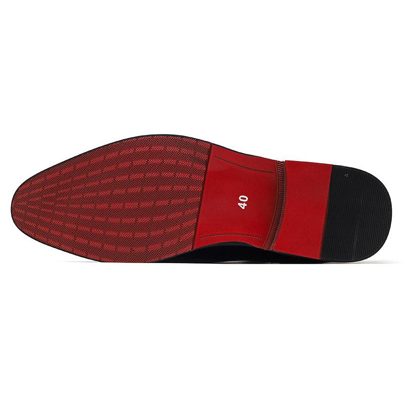 Men's Red Leather Pointed Toe Slip-On Chelsea Boots - High-Top Casual Martin Style, Plus Sizes Available