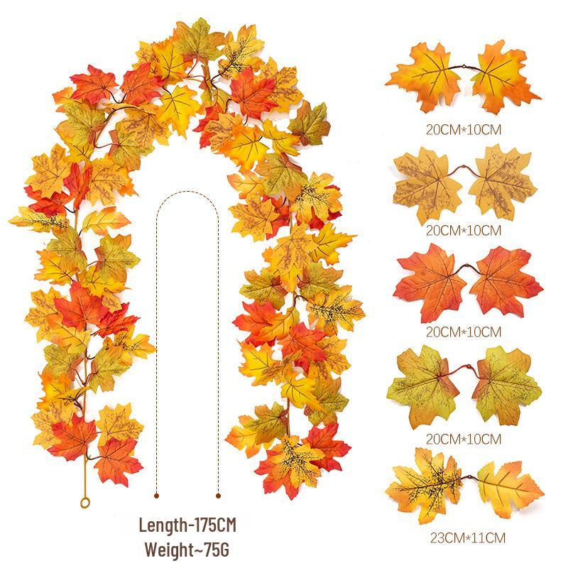Autumn Maple Leaf Vine Harvest Festival Halloween Decoration.