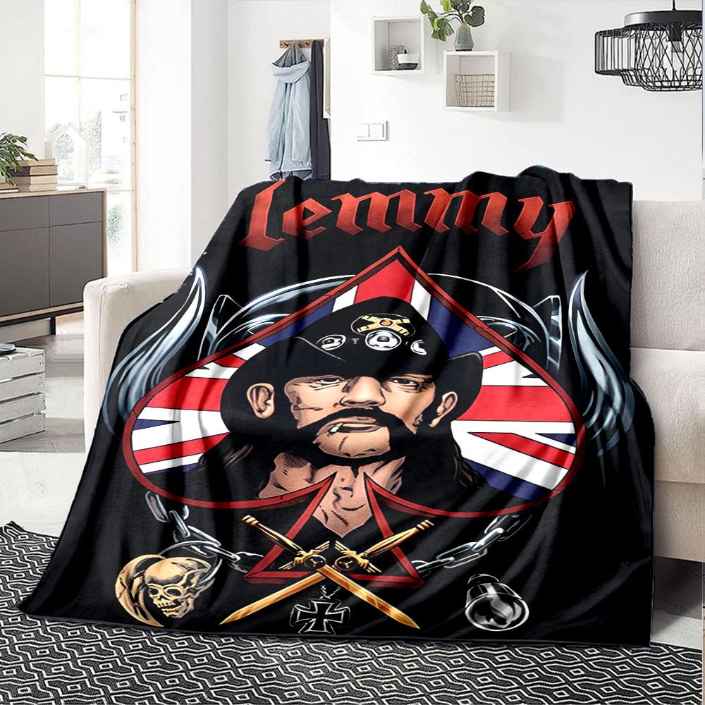 Manta con temática de Lemmy de Motörhead, Manta Cálida y Acogedora para Sofá, Sillón, Cama, Decoración del Hogar