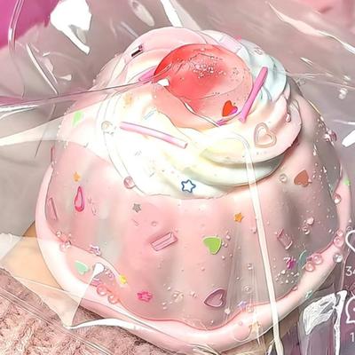 Yousheng Simulated Cream Cake Squeeze Toy Stress Relief Pudding Sensory Toy Soft Stretchy Dessert Shape Home Office Desk