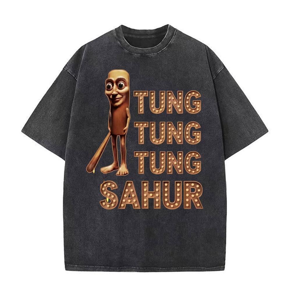 T-shirts Meme Chat Drôle de Survivant de la Circoncision pour Mode Unisexe Hip Hop Vintage T-shirt Vintage Lavé Pur Coton T-shirts Unisexes