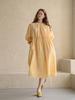 Kaie Pleated Neckline Strap Long Dress_Yellow