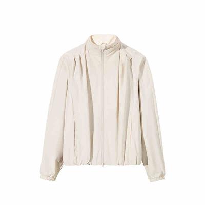 Training Series Solid Color Zipper Stand Collar Comfortable Breathable Versatile Loose Jacket Women Jackets Triumphant-Gray 162527620-1