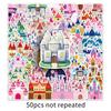 50-Piece Castle Cartoon Waterproof Decorative Stickers for Suitcases, Scooters, Computers, and Tablets