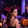 Halloween Vampire Theme Headband Bat Hairband, Plush Wing Gothic Style Headband, Versatile Costume Accessory Cosplay Party Accessories for Women