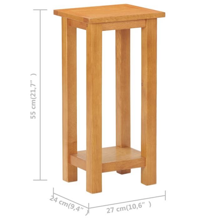 VidaXL Table d'appoint 27x24x55 cm Bois de chêne massif