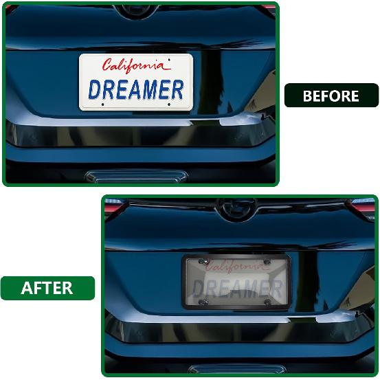 2 Pcs Clear License Plate Covers and Frames,Transparent License Plate Holders with Screws & Caps,Rust-Proof Auto Licenses Plates Protector Shields