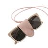 Sunglasses Storage Lanyard Glasses Clip Neck Hanging Pu Leather Magnetic Hat Clip Portable   Beach