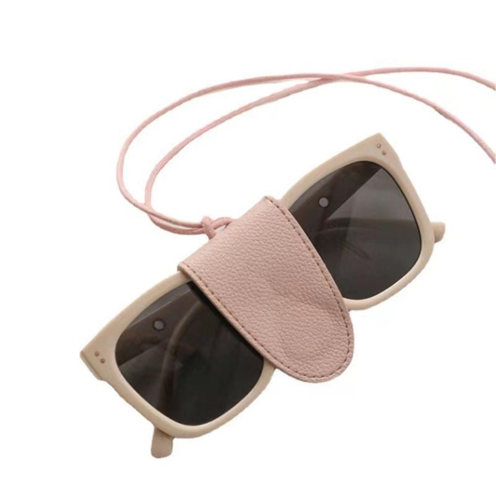 Sunglasses Storage Lanyard Glasses Clip Neck Hanging Pu Leather Magnetic Hat Clip Portable   Beach