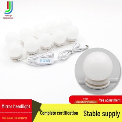 Three-Color Dimming LED Makeup Mirror Light - USB Vanity Bulbs for Dressing Table