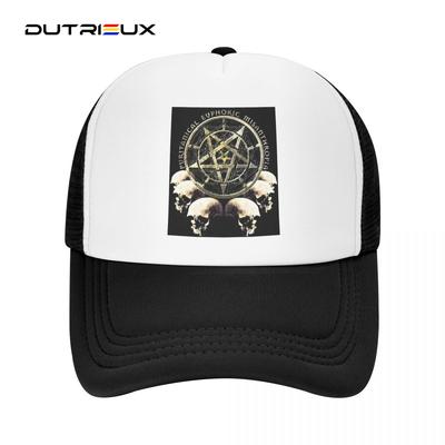 Dimmu Borgir Lässige, schlichte Mesh-Baseballkappe mit dem Metallband, verstellbare Snapback-Hüte für Damen, Unisex, Papa, Trucker-Hüte
