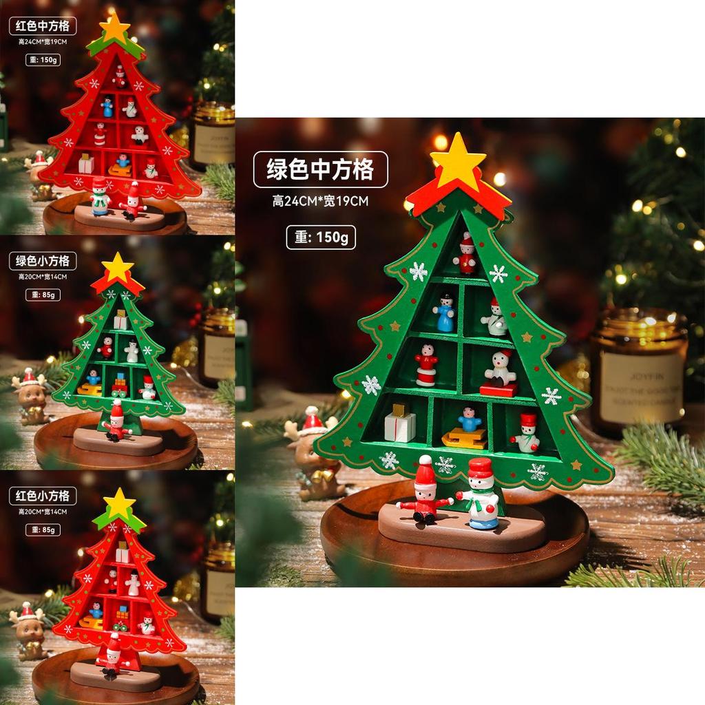 Mini Wooden Christmas Tree Festive Tabletop Decor For Holiday Home Decoration