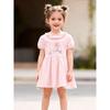 Foreign Trade Children's Clothing Girls' Summer Dress Baby Pure Cotton Pink Cartoon Doll Collar Stylish Princess Dress