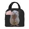 Rat Playing The Saxophone Insulated Lunch Bag for Kids School Cooler Thermal Food Box Tote Portable Lunch Boxes Container