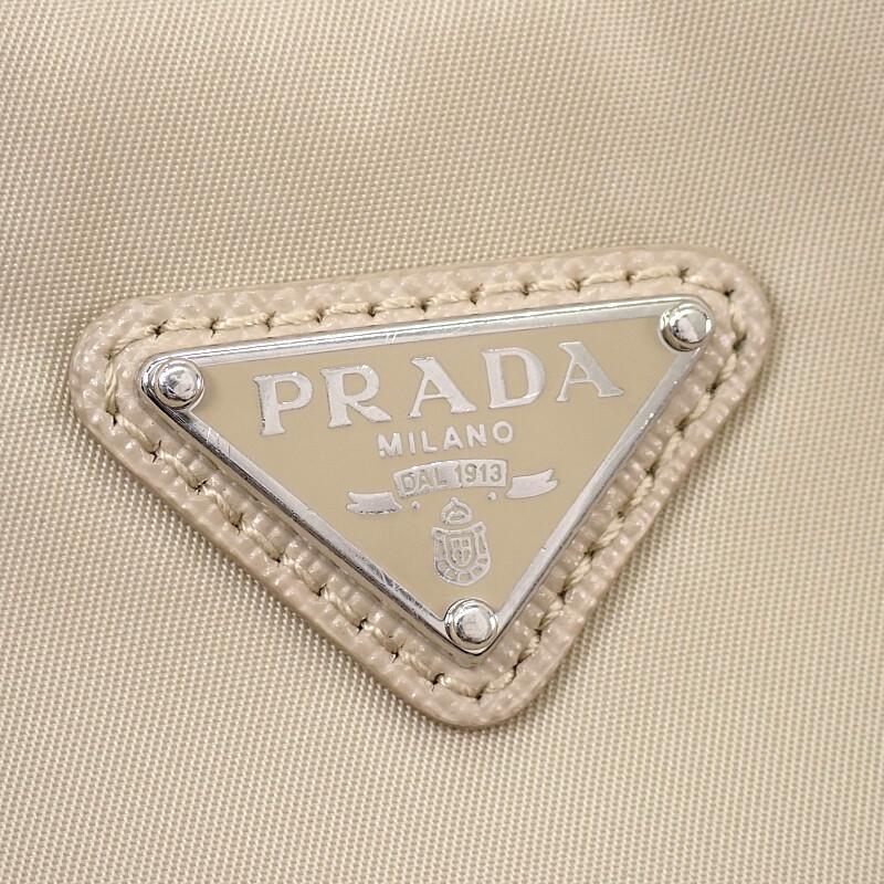 PRADA  1BH204 2WAY bag beige Nylon Women