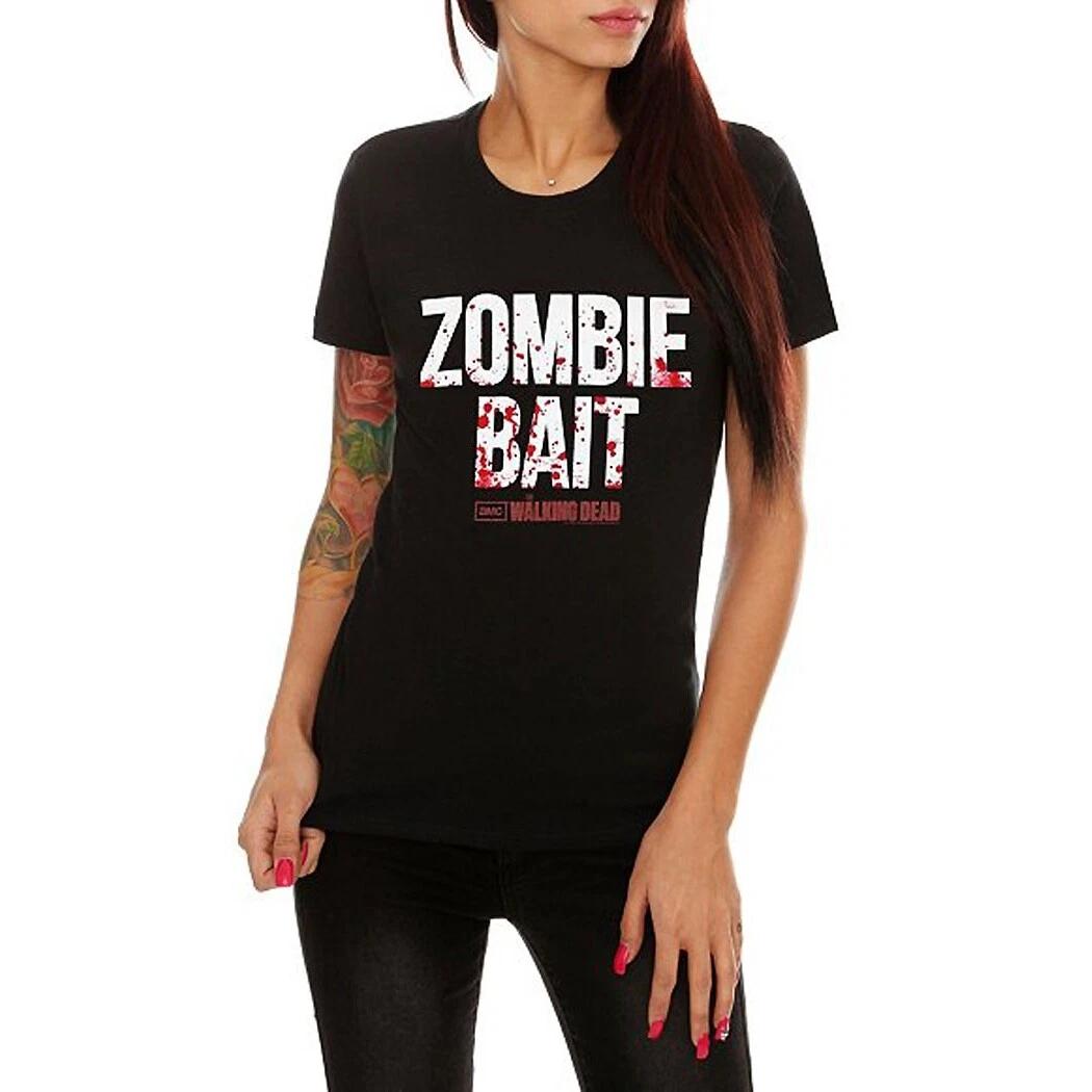 Walking Dead Zombie Bait Junior Women s 100% Cotton T-shirt Mens Tees Top S