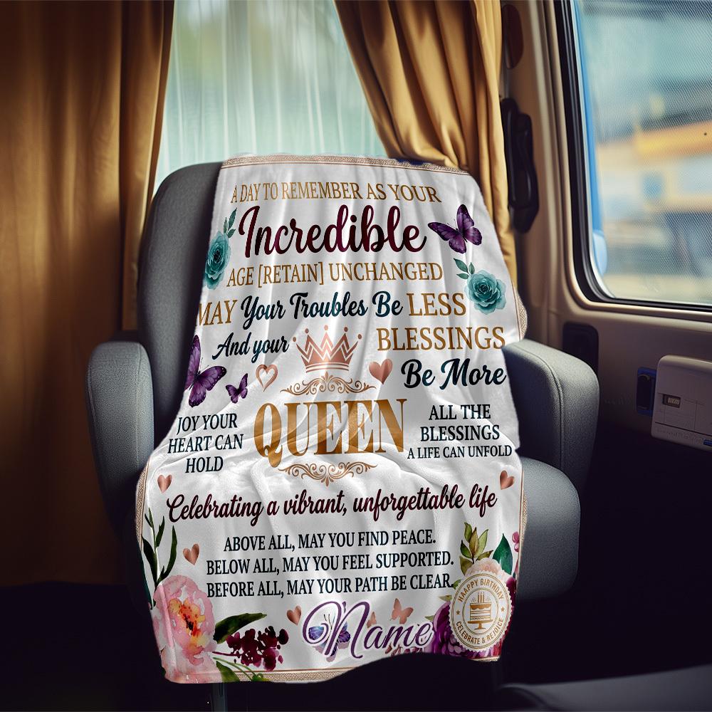 Incredible Queen Birthday Rv Customize Your Name Blanket Comfortable Soft Lightweight Perfect For Travel Camping Picnics Sofas Rvs Bedding Living Room